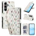 Samsung Galaxy S26 Pro Rhombic Floral Wallet Case - Roses