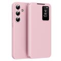 Samsung Galaxy S26/S26 Pro Smart Clear View Flip Case with Card Slot - Pink