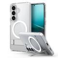 Samsung Galaxy S26 Spigen Ultra Hybrid S Mag MagSafe Case with Kickstand - White / Clear