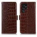 Samsung Galaxy S26 Ultra Crocodile Series Wallet Leather Case with RFID - Brown