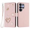 Samsung Galaxy S26 Ultra Hearts and Flowers Wallet Case - Pink