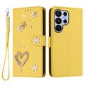 Samsung Galaxy S26 Ultra Hearts and Flowers Wallet Case - Yellow
