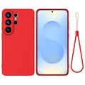 Samsung Galaxy S26 Ultra Liquid Silicone Case with Hand Strap - Red