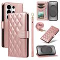 Samsung Galaxy S26 Ultra Luxury Quilted Wallet Case - Rose Gold