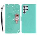 Samsung Galaxy S26 Ultra Owl Rhinestone Wallet Case