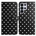 Samsung Galaxy S26 Ultra Polka Dot Pattern Wallet Case - Black
