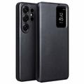 Samsung Galaxy S26 Ultra Qialino Smart View Flip Leather Case - Black