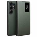 Samsung Galaxy S26 Ultra Qialino Smart View Flip Leather Case - Green