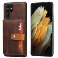 Samsung Galaxy S26 Ultra Retro Style Case with Wallet - Brown