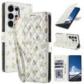 Samsung Galaxy S26 Ultra Rhombic Floral Wallet Case - Yellow Flowers