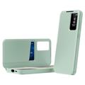 Samsung Galaxy S26 Ultra Smart Clear View Flip Case with Card Slot - Light Green