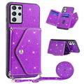 Samsung Galaxy S26 Ultra Stardust Case with Card Holder - Purple