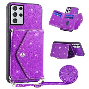 Samsung Galaxy S26 Ultra Stardust Case with Card Holder - Purple