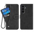 Samsung Galaxy S26+ Elegant Retro Wallet Case with Rotating Card Holder - Black