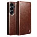 Samsung Galaxy S26+ Qialino Classic Wallet Leather Case - Dark Brown