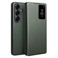 Samsung Galaxy S26+ Qialino Smart View Flip Leather Case - Green