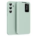 Samsung Galaxy S26+ Smart Clear View Flip Case with Card Slot - Light Green