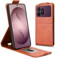 Samsung Galaxy S27 Pro Vertical Flip Case with Stand - Brown