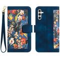Samsung Galaxy S27+ Floral Wallet Case with Card Slots - Dark Blue