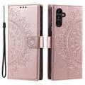 Samsung Galaxy S27+ Mandala Wallet Case with Wrist Strap - Pink
