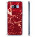 Samsung Galaxy S8 Hybrid Case - Red Marble