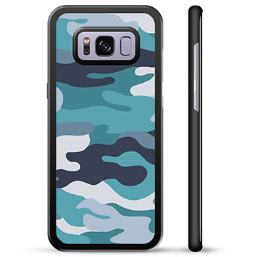 Samsung Galaxy S8 Protective Cover - Blue Camouflage