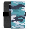 Samsung Galaxy S9+ Premium Wallet Case - Blue Camouflage