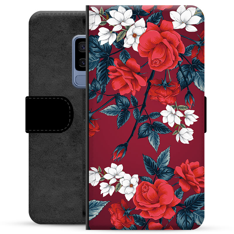 Samsung Galaxy S9+ Premium Wallet Case - Vintage Flowers