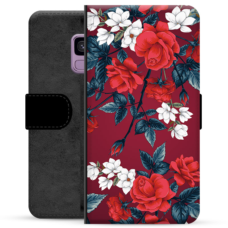 Samsung Galaxy S9 Premium Wallet Case - Vintage Flowers