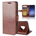 Samsung Galaxy S9 Wallet Case with Magnetic Closure - Brown