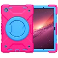 Samsung Galaxy Tab A8 10.5 (2021) Heavy Duty 360 Case with Hand Strap - Hot Pink / Blue