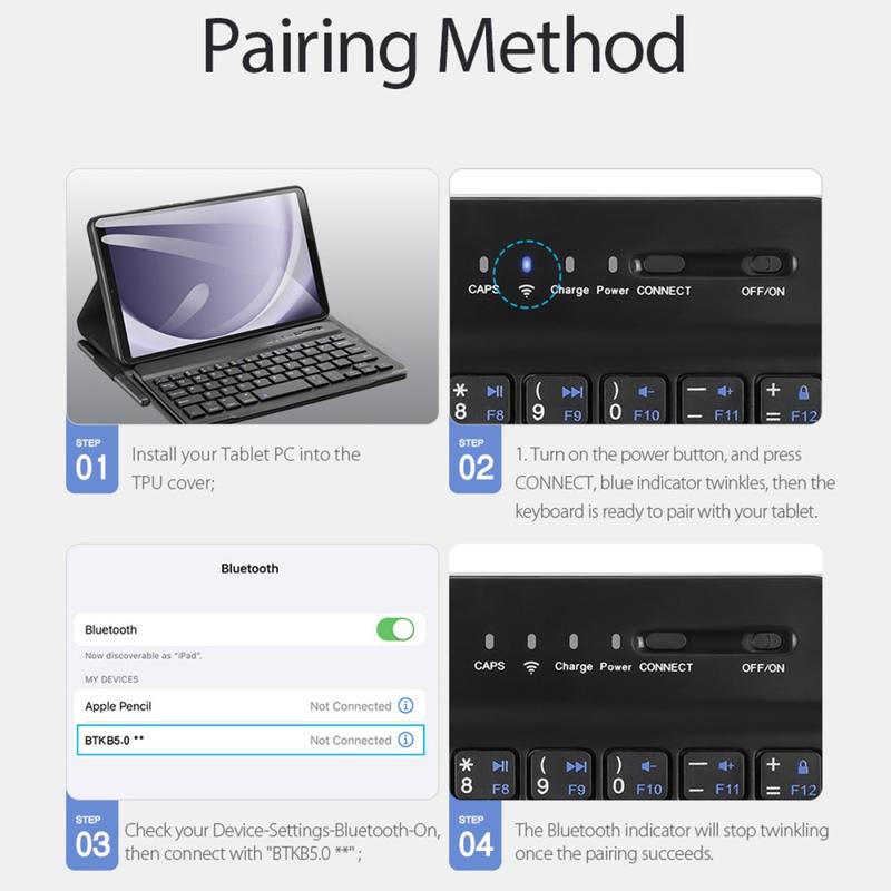 Samsung Galaxy Tab A9 Dux Ducis Bluetooth Keyboard Case Black