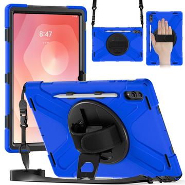 Samsung Galaxy Tab S11 Ultra Heavy Duty 360 Case with Hand Strap - Blue / Black