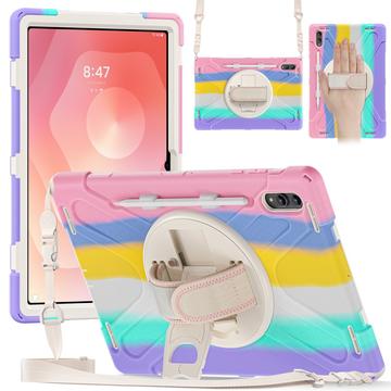 Samsung Galaxy Tab S11 Ultra Heavy Duty 360 Case with Hand Strap - Colorful