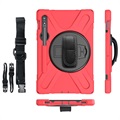 Samsung Galaxy Tab S7/S8 Heavy Duty 360 Case with Hand Strap - Red