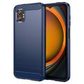 Samsung Galaxy XCover7 Pro Brushed TPU Case - Carbon Fiber - Blue