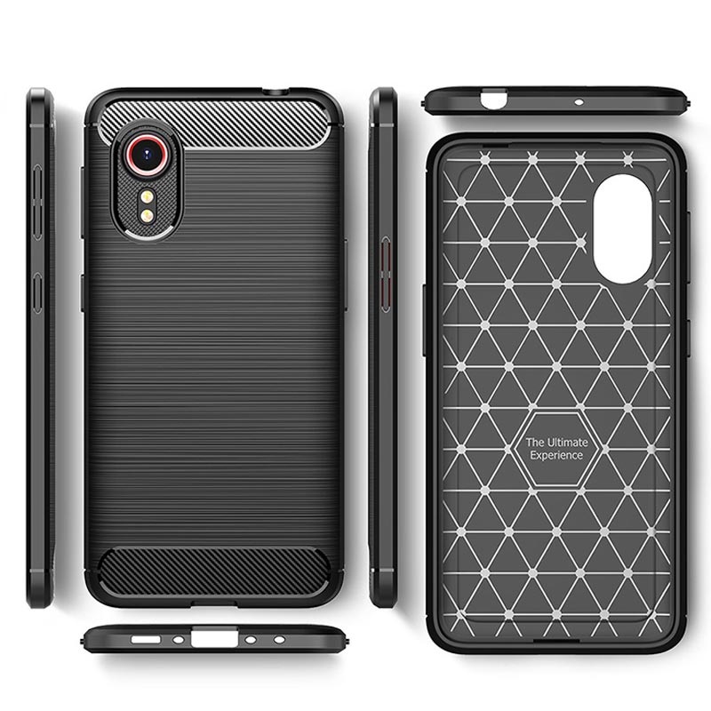 Samsung Galaxy Xcover 5 Brushed TPU Case - Carbon Fiber - Black