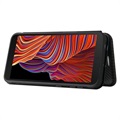 Samsung Galaxy Xcover 5 Flip Case - Carbon Fiber - Black