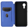 Samsung Galaxy Xcover 5 Flip Case - Carbon Fiber - Blue