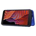 Samsung Galaxy Xcover 5 Flip Case - Carbon Fiber - Blue