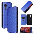 Samsung Galaxy Xcover 5 Flip Case - Carbon Fiber - Blue