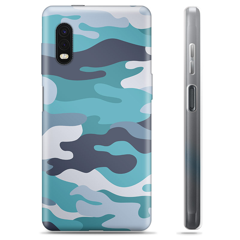Samsung Galaxy Xcover Pro TPU Case Blue Camouflage