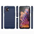 Samsung Galaxy Xcover6 Pro Brushed TPU Case - Carbon Fiber - Blue