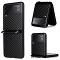 Samsung Galaxy Z Flip3 5G Case with Strap - Carbon Fiber - Black