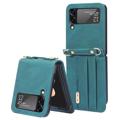 Samsung Galaxy Z Flip4 5G Hybrid Case with Card Holder - Green