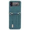 Samsung Galaxy Z Flip4 5G Hybrid Case with Card Holder - Green