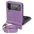 Samsung Galaxy Z Flip4 5G Hybrid Case with Card Holder - Purple