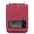 Samsung Galaxy Z Flip4 5G Hybrid Case with Card Holder - Red