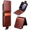 Samsung Galaxy Z Flip5 Qialino Classic Wallet Leather Case - Dark Brown