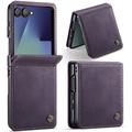 Samsung Galaxy Z Flip7 Caseme 033 Calf Texture Wallet Case with RFID Blocking - Purple